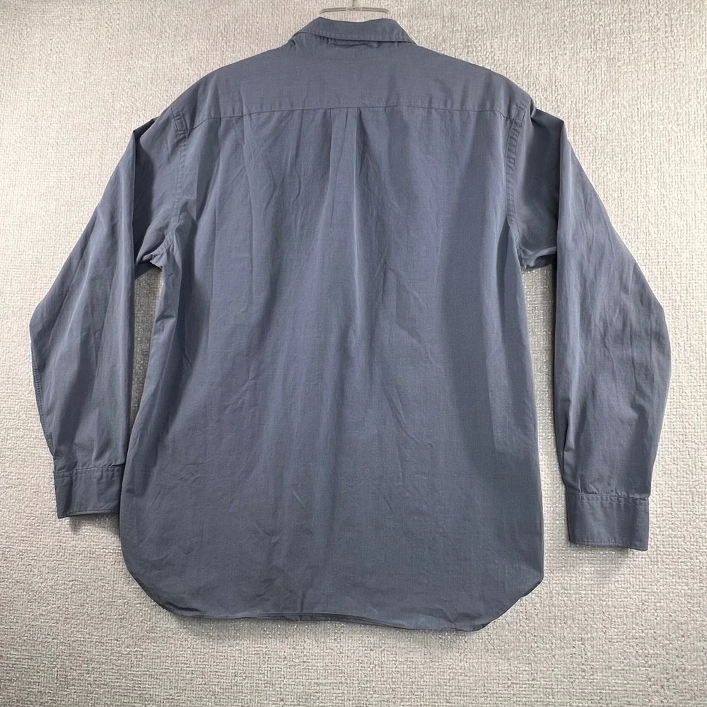 J‎ Crew Mens Button Down Dress Shirt Gray 60s 2 Ply Cotton Long Sleeve Size L